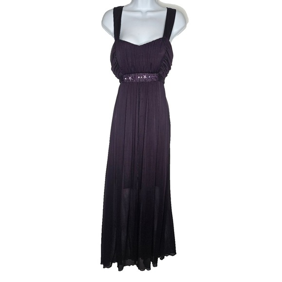 connected apparel Dresses & Skirts - Connected Apparel Purple Maxi Dress 10 Beaded Whimsigoth Romantic Elegant